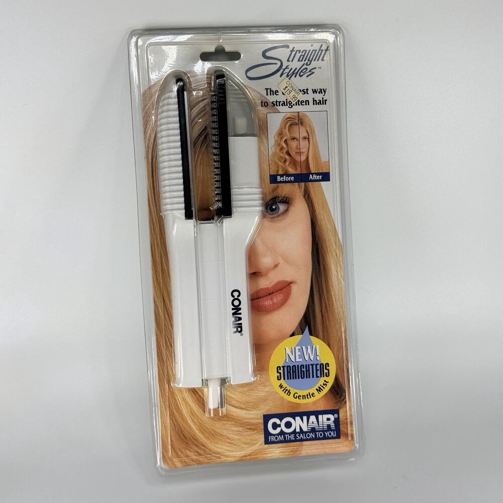 Vintage CONAIR Straight Styles Steam Hair Straightening Iron SS6CS 1997 NEW